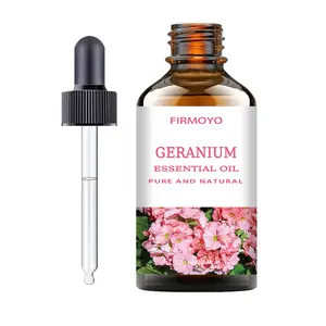Geranium Essential Oil with Glass Dropper - 3.38 fl oz - Pure Natural Geranium Oil - Premium Essential Oil, Soothing Oil, Suitable for Skincare, Diffusers, Aromatherapy, Soap and Candle Making