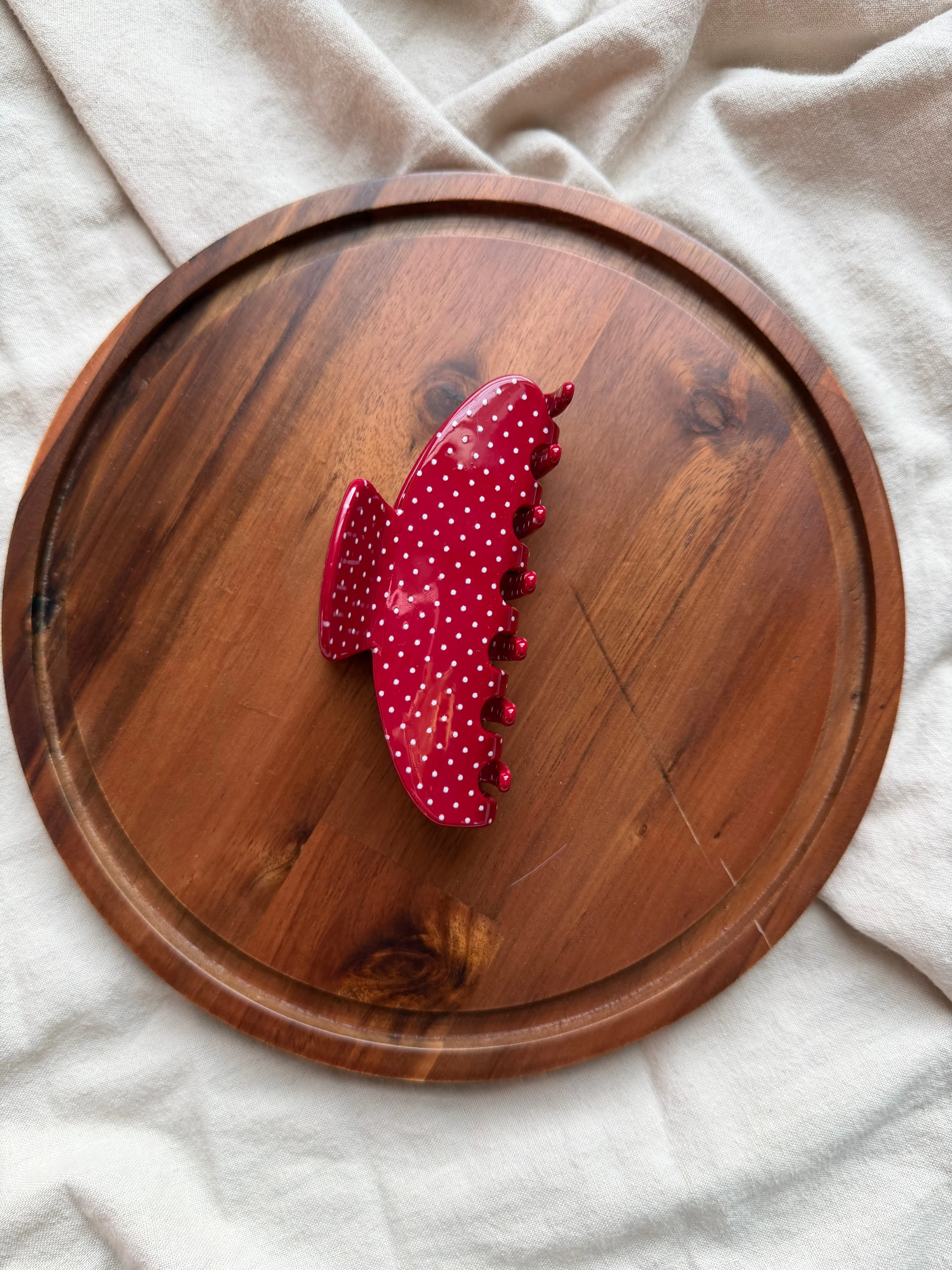 Red Poka-Dot Claw Clip