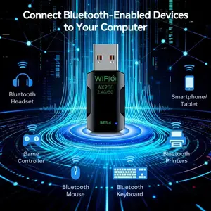 The AX900 WiFi 6 Mini USB Network Adapter features dual-band 2.4G/5G connectivity, requires no drivers, offers convenient USB power, and provides a stable connection, making it a practical choice for office workers and those with high network demands!