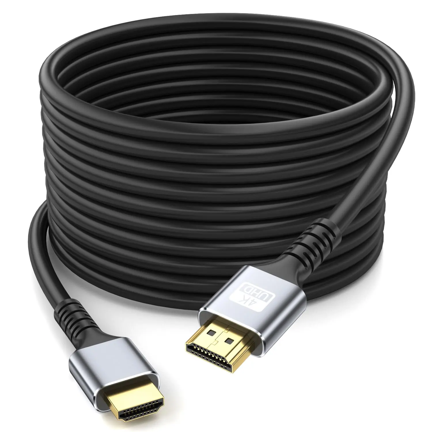 4k Hdmi Cable 40ft Ultra High Speed HDMI 2.0 Cable 4K@60Hz 18gbps Gold Plated Connector 3D ARC Ethernet HDMI Cord for HDTV Monitor Laptop Roku TV Xbox PS4/PS5(Silvery) ﻿