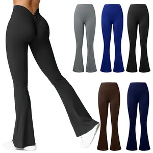 Women High Waist Flare Leggings Yoga Pants Women Wide Leg Pants Gym Workout Fitness Sports Flared Pants Latin