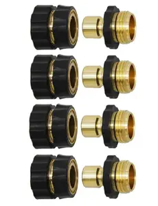 4 Set Quick Connector Set for 3/4 Inch Garden Hose, Male and Female