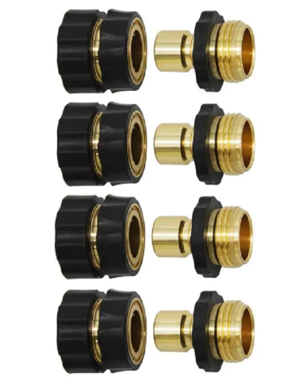 4 Set Quick Connector Set for 3/4 Inch Garden Hose, Male and Female
