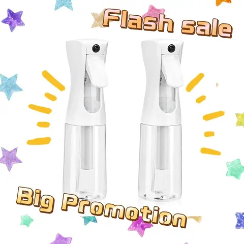 CLOUDSEA 2025 New 2pc Continuous Spray Storage Bottles & Jars - Pre-Compression Tech, 360-degree Spray, Ultra Fine Mist, 1.25 cc/sec Flow, Polyethylene Terephthalate, 98% of the Water Coverage for Hair, Household Cleaning