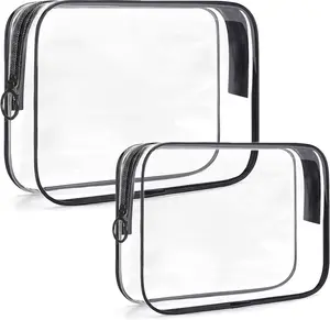 TSA Approved Toiletry Bag,2 Pack Clear Toiletry Bag, Quart Size Travel Bag, Clear Travel Bags for Toiletries,Clear Cosmetic Bags, Carry on Travel Bag