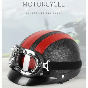 Motorcycle Safety Half Helmet - Sunshade Goggles Included, Comfortable Riding Gear hunt gear accessories paintball Motorbike Uv Rays Visor