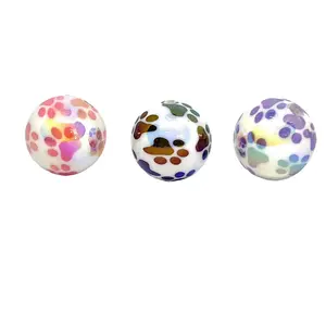 Paw Print Acrylic Beads | Printed Beading with Paws for Crafting DIY Supplies for Beaded Accessories