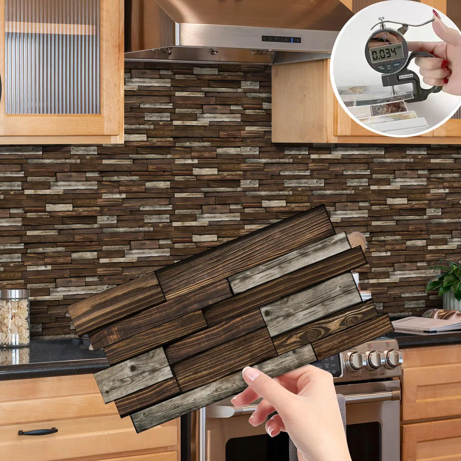 Self-adhesive Imitation Marble Tile Wall Sticker, Faux Marble Finish, Waterproof & Oil-proof Marble Pattern Wallpaper, Easy To Clean Thermal Insulation Wallpaper for Kitchen, Bathroom, Living Room, Marble Backsplash Wallpaper