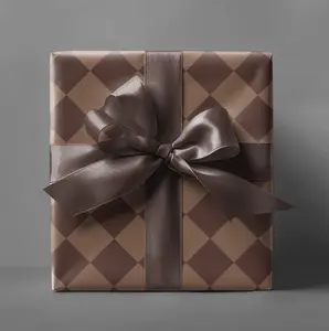 Brown Checkered Diamond Wrapping Paper Roll
