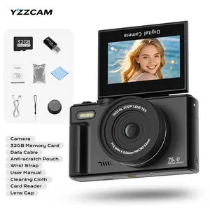 Entry-level mirrorless digital camera designed for photography enthusiasts, featuring high-definition travel and beauty selfie capabilities with a CCD sensor, including a 32GB memory card, battery, and card reader