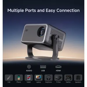 Android 14 Smart Projector 800 ANSI, Native 1080P, WiFi Bluetooth, Auto Focus/Keystone/Object Avoidance, Built-in Apps, 180 °   Gimbal Stand, 8K Home Cinema & Outdoor Gaming