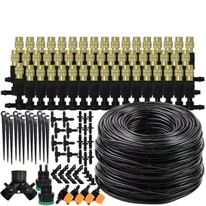 [4/7mm Drip Irrigation Kit] Automatic Drip Irrigation Kit for Lawns, Potted Plants & Greenhouses, Brass Atomizing Nozzle, Efficient Watering System