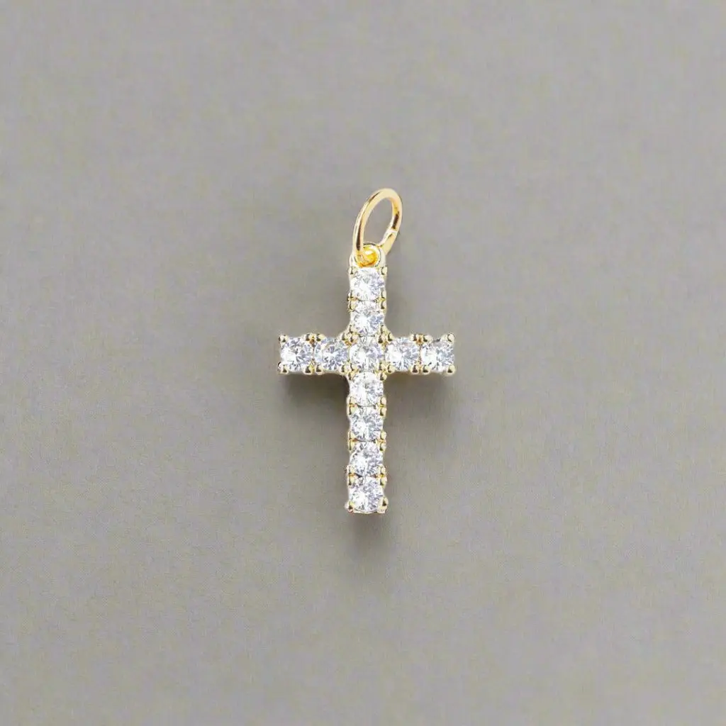 Pave Cross Charm