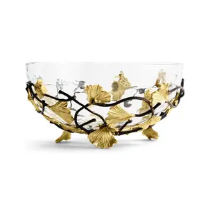 Michael Aram Golden Ginkgo Medium Glass Bowl