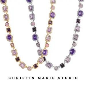 Iris Purple Solstice Gemstone Necklace