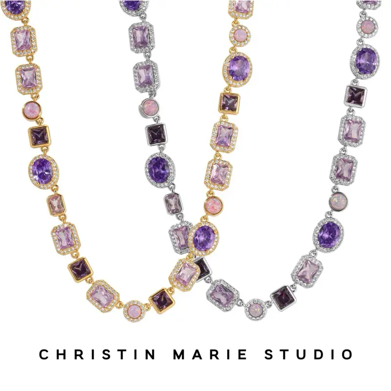 Iris Purple Solstice Gemstone Necklace
