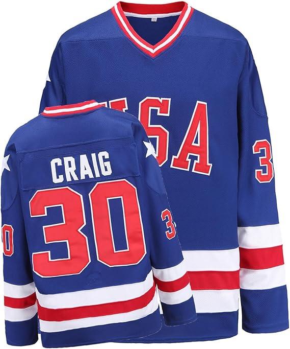 Jersey of USA 1980 Olympic Team Ice Hockey Jerseys Stitched Letters and Numbers S-XXXL