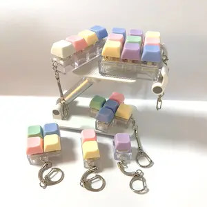 Pastel Mechanical Keyboard Switch Fidget Toy Keychain. Clicky ASMR Stress Relief Gadget for ADHD & Anxiety. Cute Macaron Keycap Tester Accessories for Backpack & Keys. Kawaii Desk Setup Decor Gift for Gamers & Students.