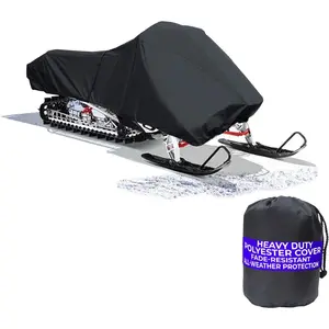 SnowShield Trailerable Snowmobile Cover, Solution-Dyed Fade Resistant  Weather Protection Snowsled Cover, Black Color Fits Snowmobile 121"-130" Long