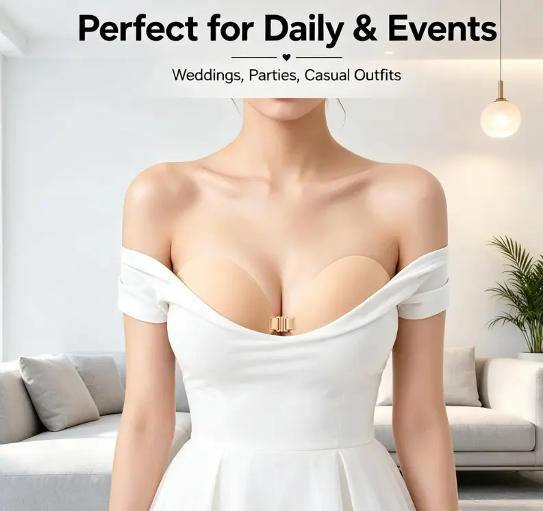 Women's Premium Silicone Flower-Design Push-Up Full-Cup Bra - Invisible, Sticky, Reusable, Comfortable Adhesive Underwear for Outdoor, Everyday Use, Push Up Bra