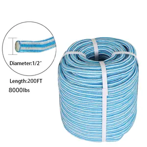 1/2" x 200' 24 Strand Braid Polyester Rope Arborist Tree Rope 8000Lbs Heavy Duty Nylon for Tree Work and Camping