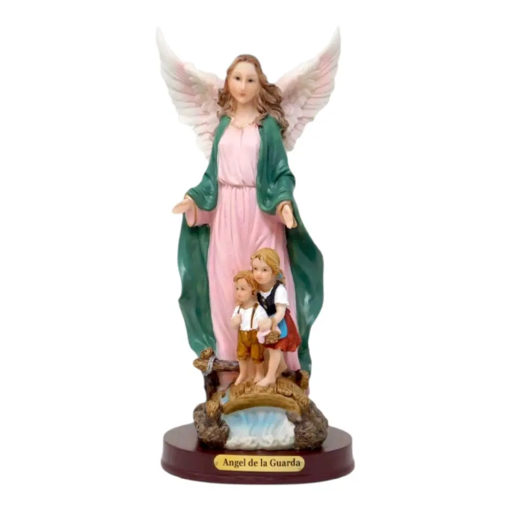 Angel de La Guarda 12" Inches Tall Estatua - Detailed Figure Guardian Angel Brand New Statue Religious Decor Saint