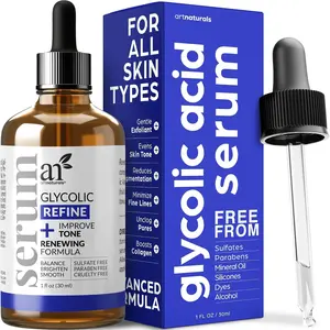 artnaturals Glycolic Serum - Face Serum - Vitamin C and Aloe Vera - Exfoliates and Minimizes Pores, Reduce Acne, Breakouts, and Appearance of Aging -1 oz.