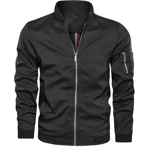 Spring bomber men’s jackets fashion casual jackets high quality spring winter fall jackets Slim-fitting Menswear Coats Long Sleeve Clothing Zipper Stylish Polyester daily wear