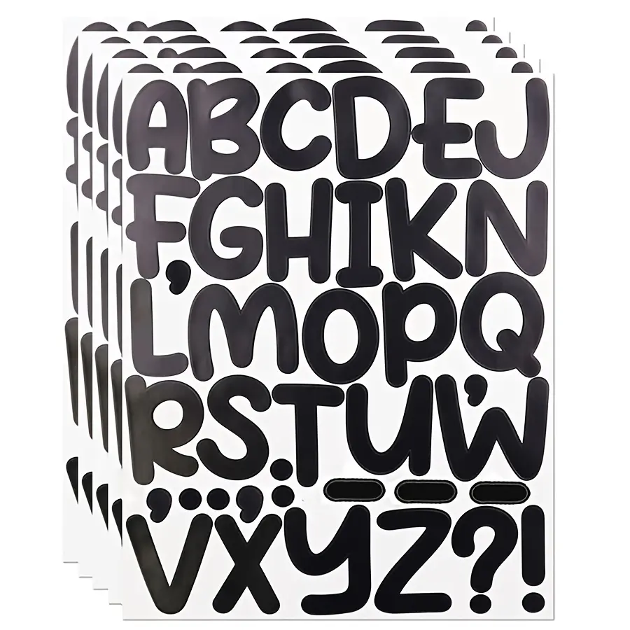 5 Sheets/195 Pcs 2in Self-Adhesive Waterproof Letter Alphabet Stickers, Office School Home Indoor Outdoor Mailbox Poster Bulletin Board Decorations