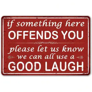 Funny Bar Sign Man Cave Vintage Metal Sign If Something Here Offends You Sign For Garage Home Bar Wall Decor (246)