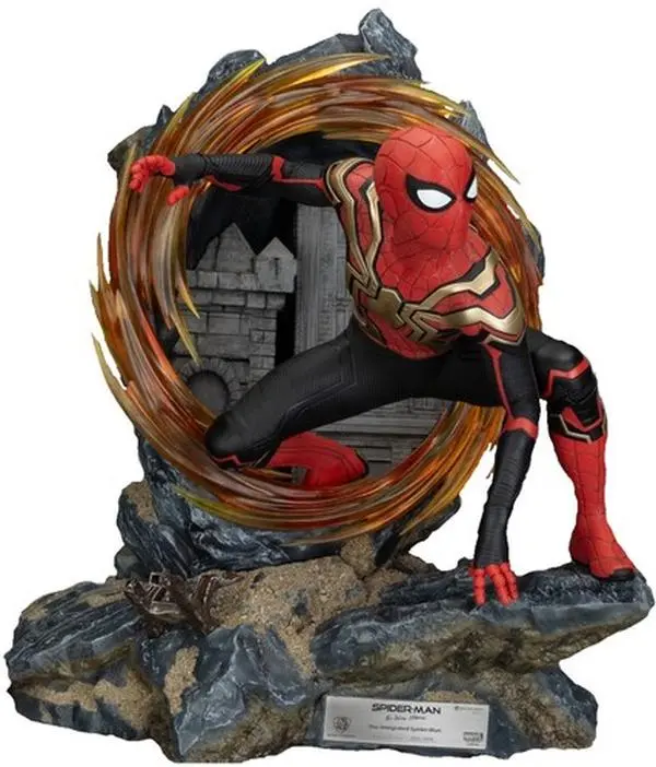 Beast Kingdom Spider-Man: No Way Home Master Craft The Integrated Spider-Man Statue - Poly, Metallic, 12.4in Limited Edition Display Vinyl Figure, Classic Pose Collectible