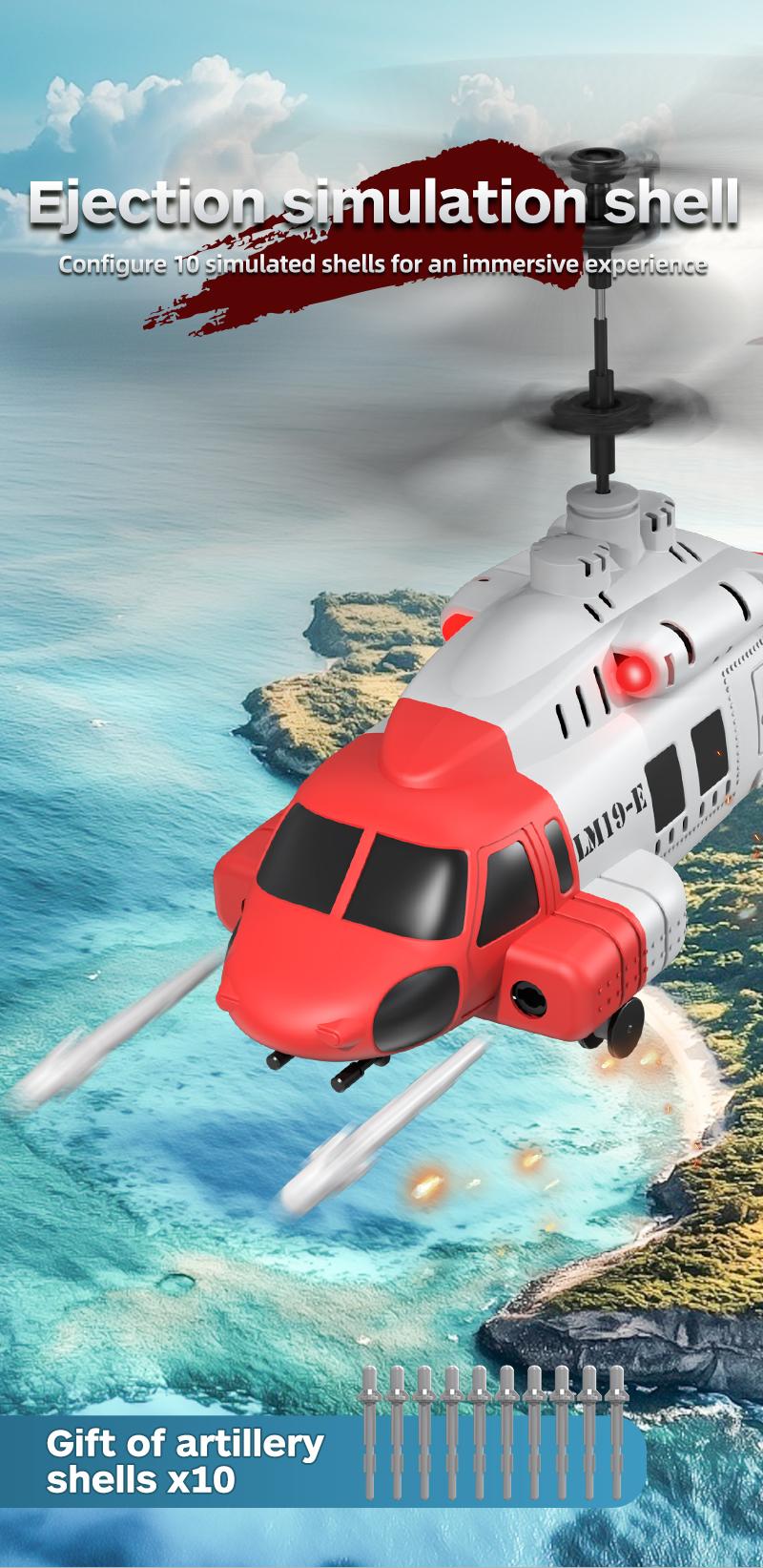 BRRRRT Multifunctional Remote-Controlled Helicopter with Firing Projectiles Six-axis Gyroscope One-touch Takeoff Landing Speed Adjustment Extended-range 2.4G Remote Control Stationary Hovering LED Lighting Effects Perfect Christmas Gift for Children