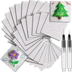 Foam Texture Painting Paper Sheets, Magical Foam Textured Art Supplies, Water Pen Included, Blank Handcrafted Board for 3D Craft DIY Projects, DIY Handmade Craft