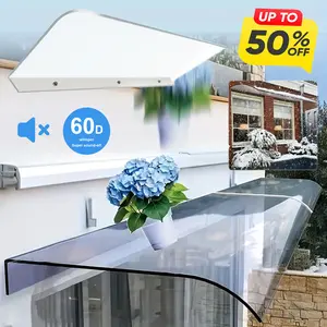 A 100.08cm/80.01cm Awning for Doors And Windows, Featuring a Hidden Transparent Rain Canopy That Requires No Support, Providing Year-Round UV Protection, Suitable for Patios, Porches, And Window Shielding, As Well As Roof Shading NEW