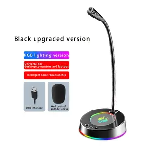 Desktop Microphone, Capacitive Microphone, RGB Live-Streaming Game Microphone, Desktop USB Noise-Canceling Microphone, Universal Microphone for Computer Karaoke Recording And Conference, Effectively Suppresses Environmental Noise