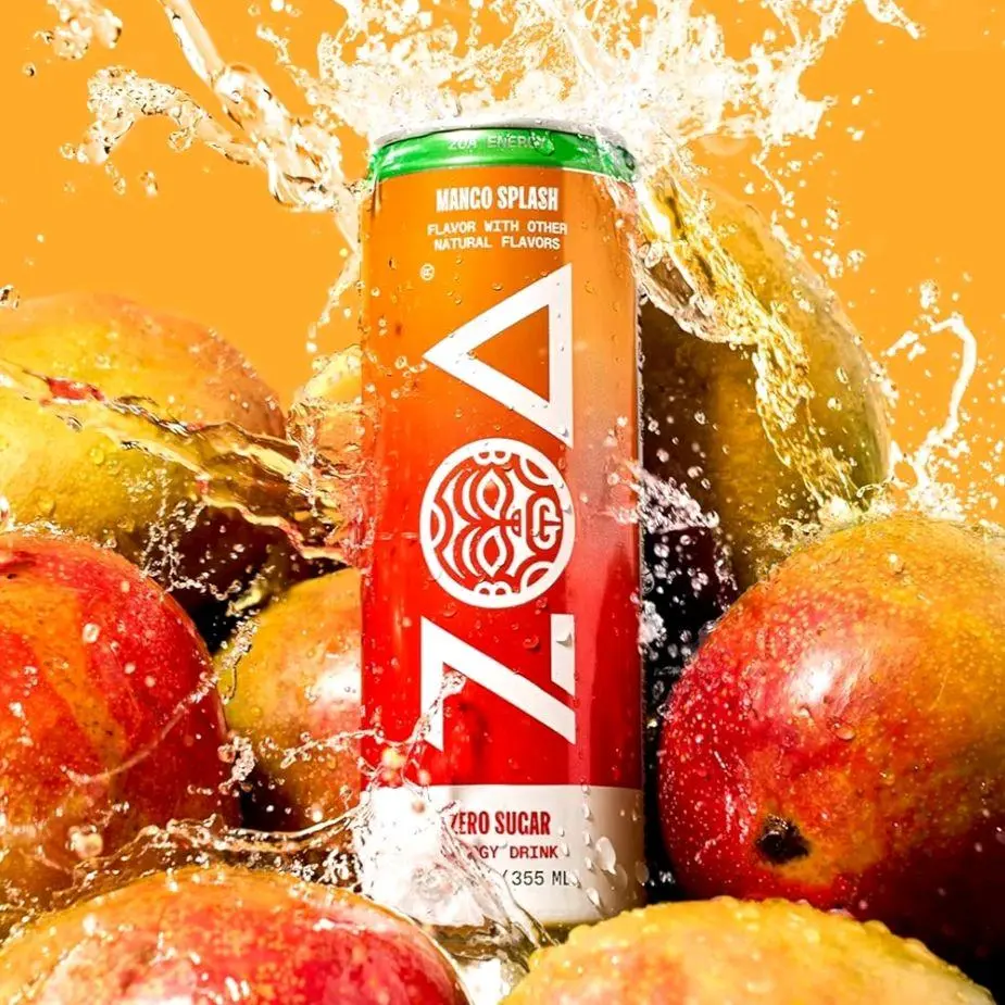 Zoa Mango Splash Energy Drink - 0 Sugar, B&C Vitamins, Electrolytes, Amino Acids, Camu Camu, 16 fl oz Caffeinated Sports Energy Beverage