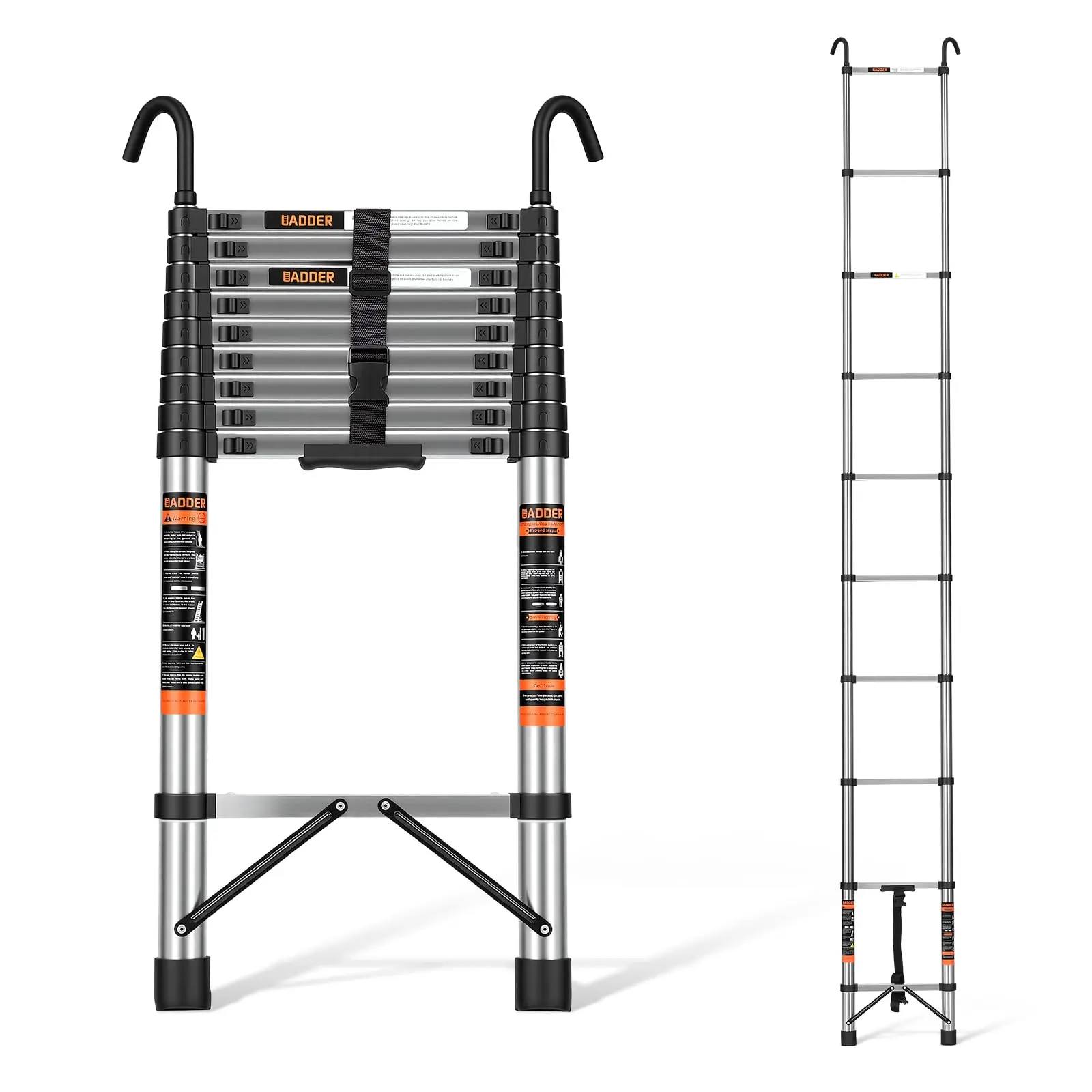 【DealsForYouDays】Telescopic Extension Ladder - 330 LBS Capacity, Multi-Button Retraction, Non-Slip Ft, Adjustable, Sturdy Portable Folding Ladder for Home, RV, Outdoor Use, Adjustable Ladder, Sturdy Portable Ladder