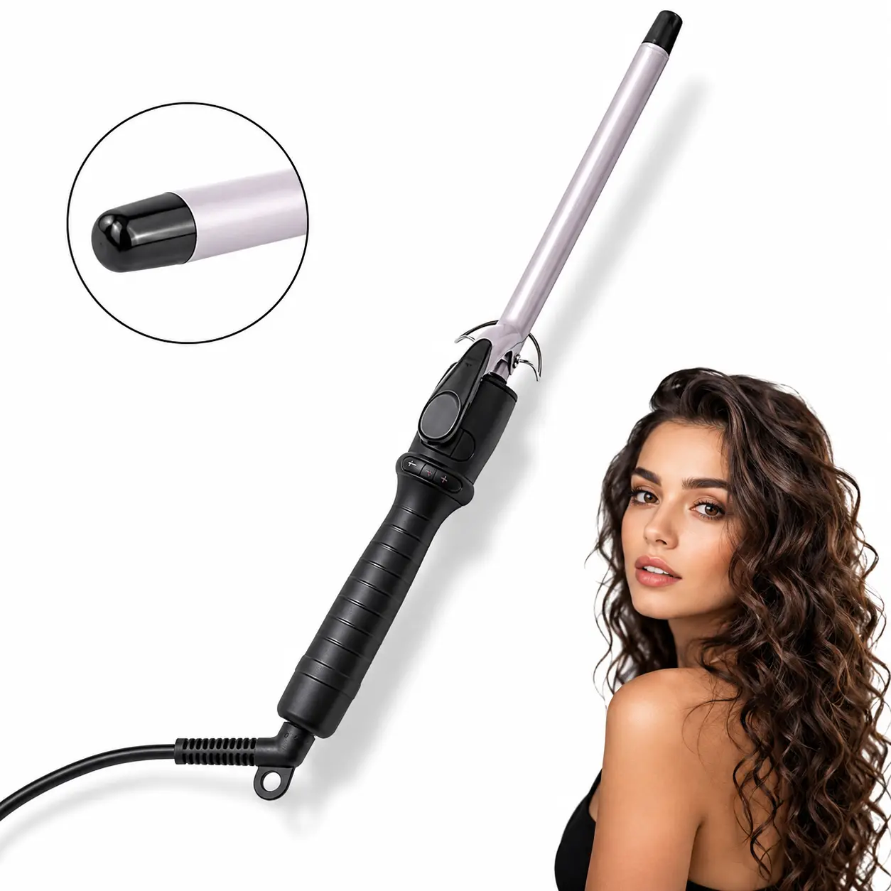 Mini Curling Wand for Perfect Tight Curls & Spiral Curls, Small Barrel Hair Curler for Long Lasting Curls, Women Hair Styling Tool