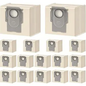 3.6L Vacuum Dust Bags for Robot Cleaners - 16 Pack Reusable Dust Bags - Compatible with Roborock Q5/Q7/S7/S8 Series - High Capacity Filtration Bags - Durable Leak-Proof Design for Robotic Vacuums