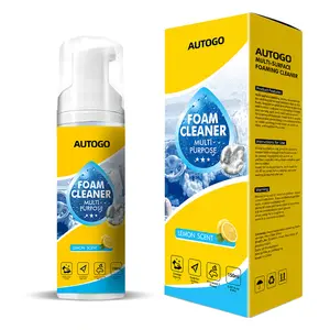Multi-Enzyme Foam Spray Cleaner for Car Interior & Home Furniture – No-Rinse Cleaning, Rich Foam, Multi-Surface, Safe on Leather, Plastic, Fabric & Upholstery, 150ml with Sponge & Microfiber Cloth, Lemon Scent