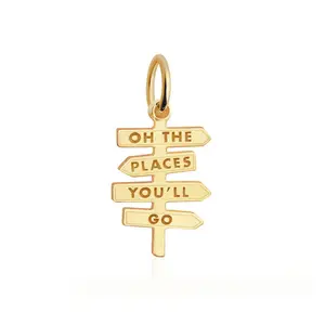 "Oh the Places You’ll Go" Charm Gold