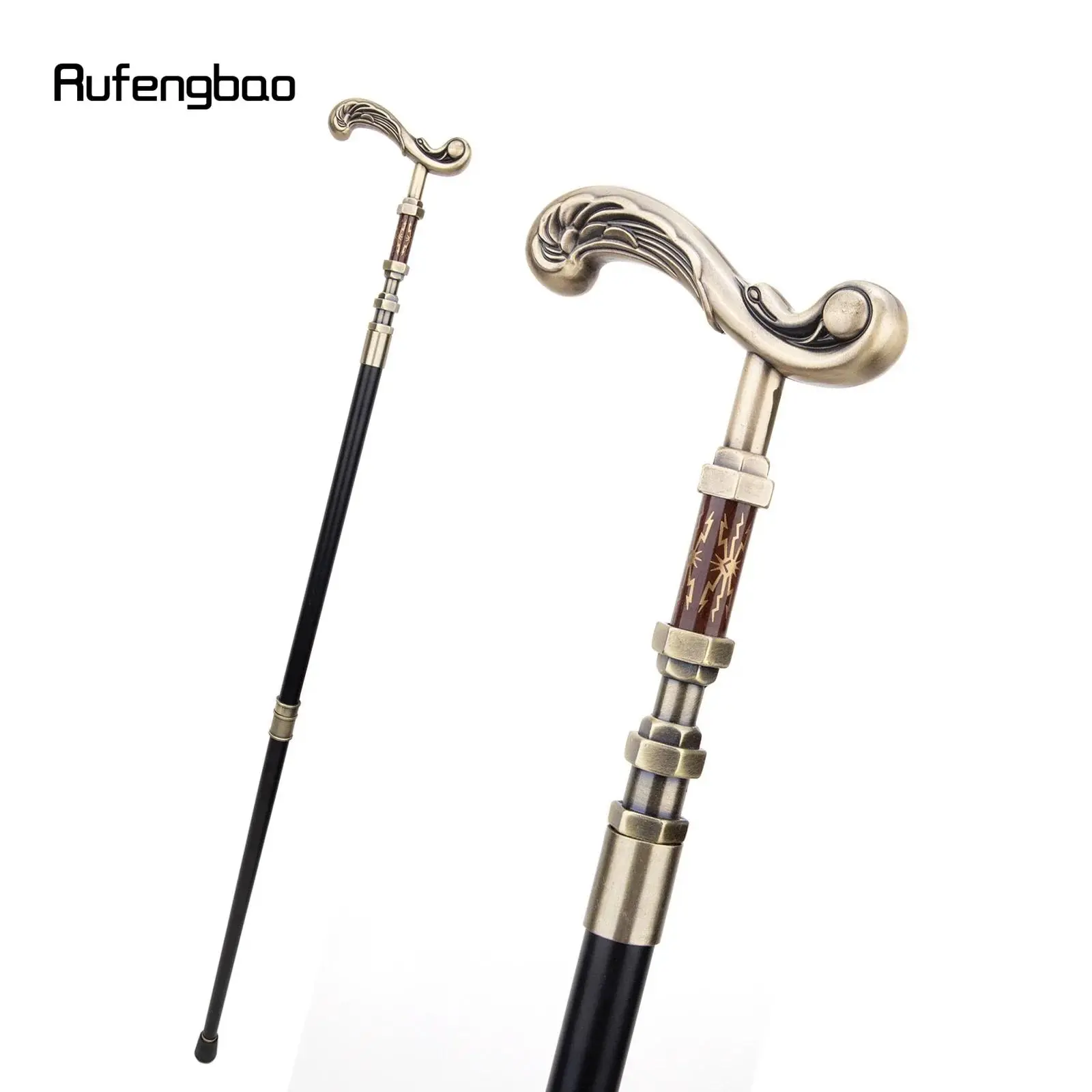 Golden Flower Walking Stick Decorative Vampire Cospaly Vintage Party Accessory Fashionable Walking Cane Halloween Crosier 93cm