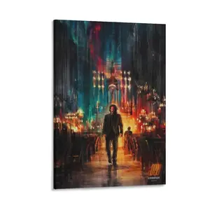 John Movie Wick Poster Poster Canvas Wall Art For Bedroom Decor Bar Office Room Decor Gift