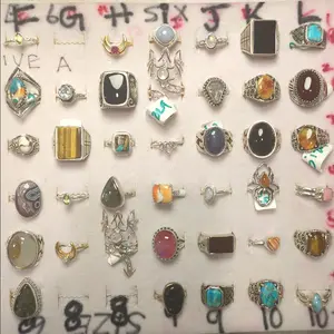 Live Jewelry A: Crystal 925 Silver Rings Statement Whimsical and Gothy Moonstone Obsidian