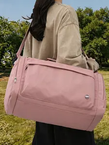 Large Capacity Oxford Fabric Travel Bag, Dry Wet Separation Handheld Luggage, Crossbody Outdoor Training Carry-On Backpack