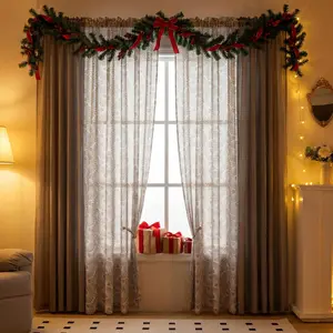 8-Panel 52"x84" Rod Pocket Blackout Curtains Set - 4 Printed Heavy Bamboo, 4 Solid Oxford Stretch Drapes, Breathable Customised Modern Living Room Decor, Bedroom Room Decor, FT5502 A018
