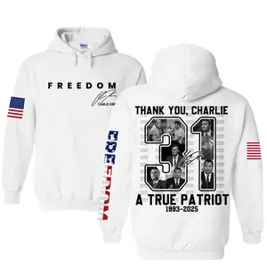 Thank You Charlie Kirk Memorial A True Patriot Shirt For Men - For Women, Freedom Pride Flag Sweatshirt, Memorial Gifts Hoodie, Casual Cotton Top