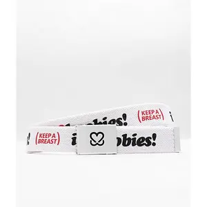 Keep A Breast Foundation I Heart Boobies White Web Belt