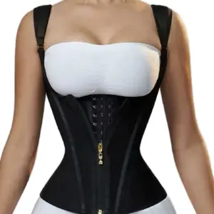Deluxe Extreme Vest - Black Corset with Adjustable Straps and Zipper Closure for Women