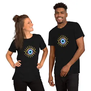 Protect Your Peace & Energy Evil Eye with Lashes Unisex Short Sleeve T-Shirt